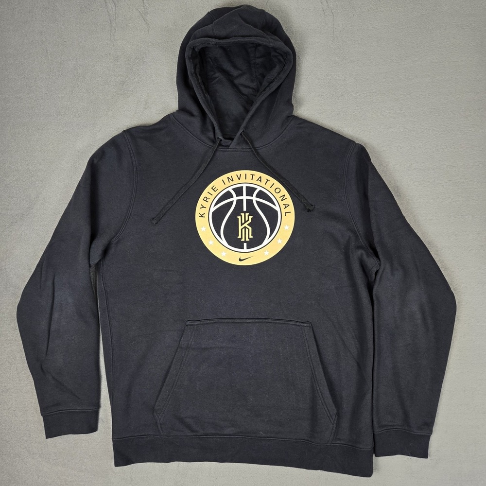 Nike Kyrie Irving Invitational Hoodie Mens XL Black Graphic‎ Pullover Fleece